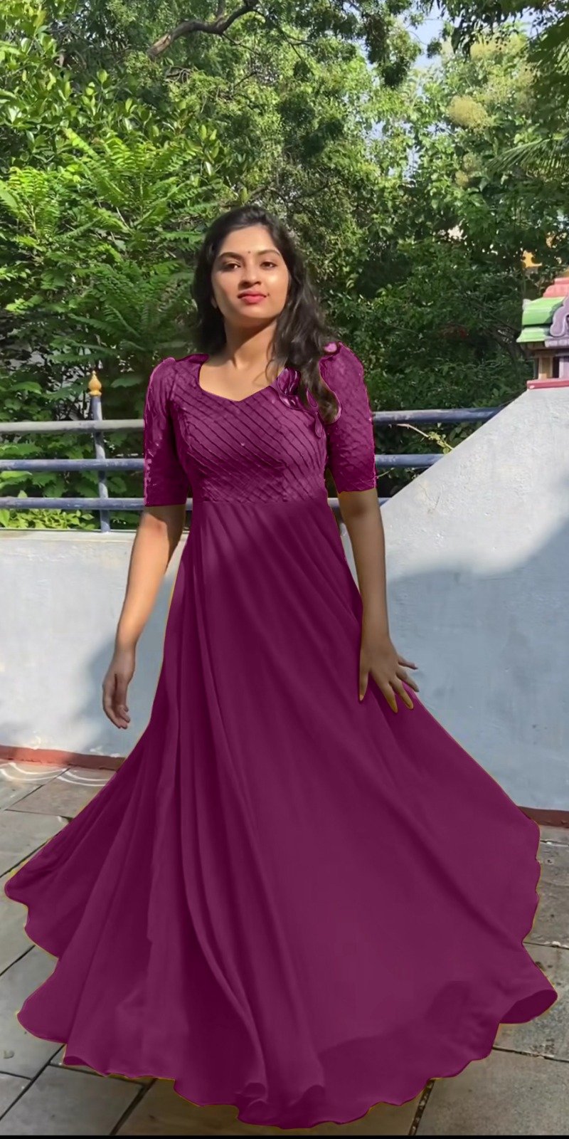 DN-Soft Georgette Fox-P1 Net Gown-Purple Colour