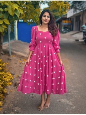 Soft Georgette Frock Pink Colour