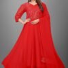 Soft Georgette Gown Red Colour