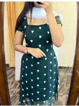 Soft-Georgette-Kurti-Dark-Green