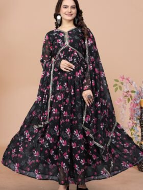 Soft-Georgette-With-Print-Mirror-Work-Anarkali-Aliya-Cut