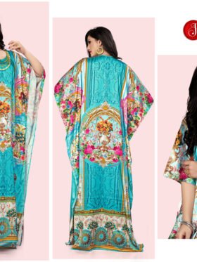 Kaftans (Kaftan - E - Nazakat) Smooth Satin Fabrics With Stone Work Size - Free Size (fits up to 5Xl)