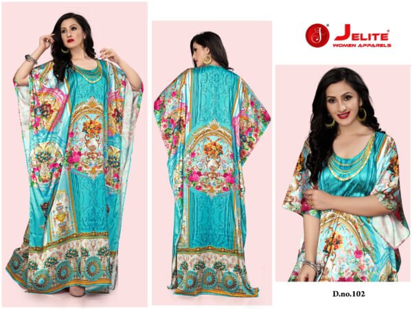 Kaftans (Kaftan - E - Nazakat) Smooth Satin Fabrics With Stone Work Size - Free Size (fits up to 5Xl)