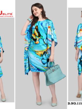 Kurti Kaftans Polyester Crepe With Digitally Printed Size - Free size ( M To 3xl)