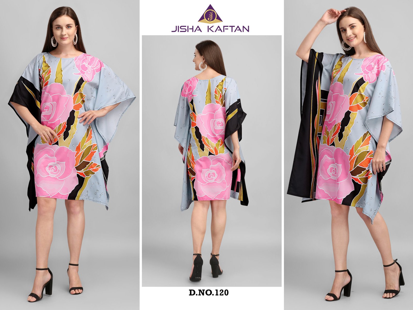 120 copy Kurti Kaftans Polyester Crepe With Digitally Printed Size - Free size ( M To 3xl)