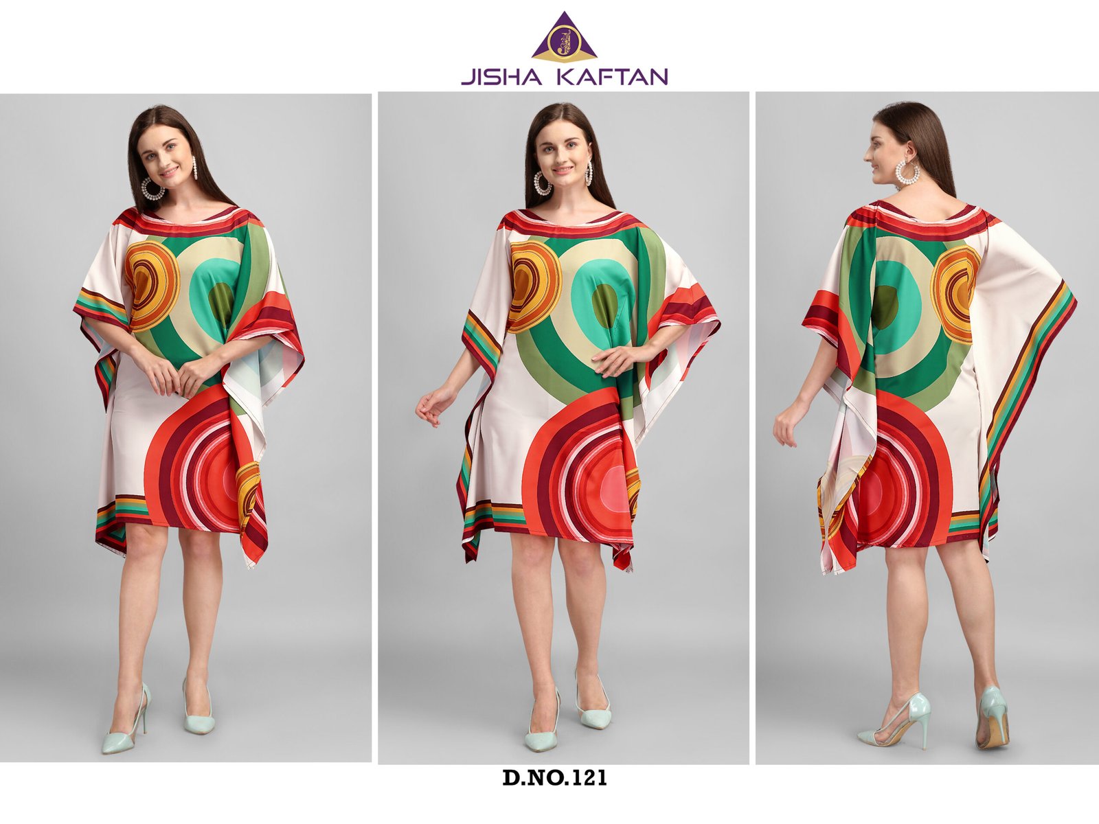 121 copy Kurti Kaftans Polyester Crepe With Digitally Printed Size - Free size ( M To 3xl)