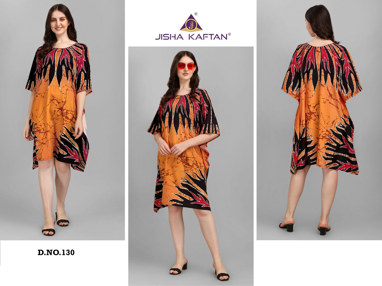 130 copy Kurti Kaftans Polyester Crepe With Digitally Printed Size - Free size ( M To 3xl)
