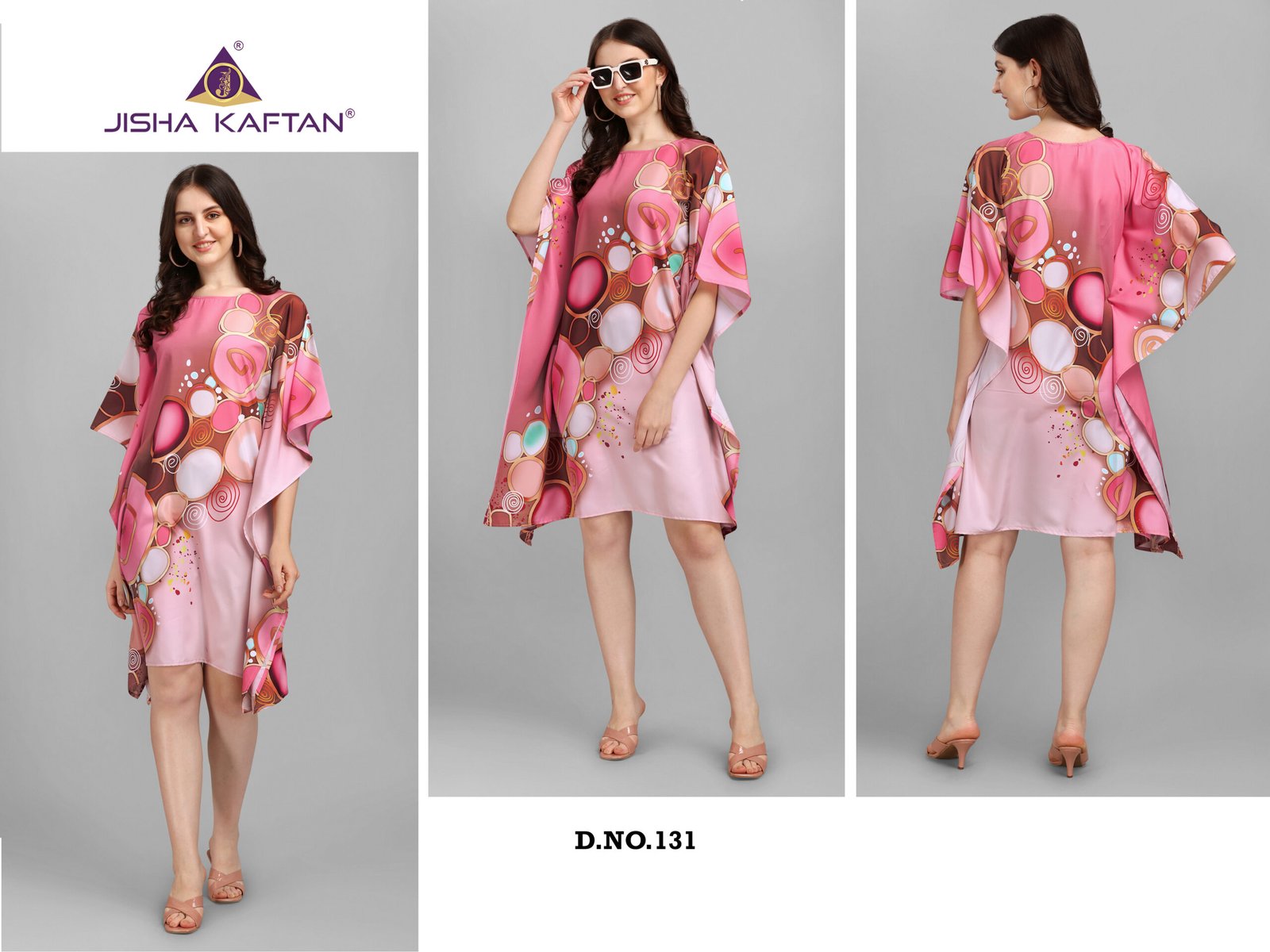 131 copy Kurti Kaftans Polyester Crepe With Digitally Printed Size - Free size ( M To 3xl)