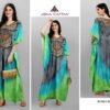 Afreen Kaftan Polyester Crepe Fabric With Digital Printing and Stone Work-Size - Free Size (fits up to 3Xl)