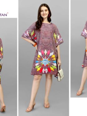 Kurti Kaftans Polyester Crepe With Digitally Printed Size - Free size ( M To 3xl)