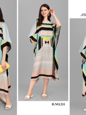 Rayon Kaftans Fabric - Poly Rayon With Digitally Printed Size - Free Size (fits up to 3Xl)