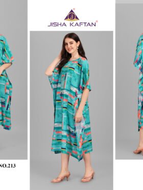 Rayon Kaftans Fabric - Poly Rayon With Digitally Printed Size - Free Size (fits up to 3Xl)