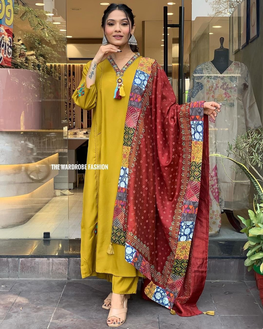 433950810_18424162645038324_5341817248768666978 Women A line Kurta Pant Dupatta Set Size: S, M, L, XL, XXL
