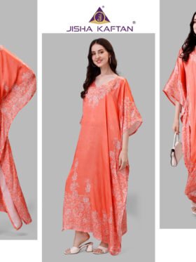 Natural Satin Kaftan Size - Free Size (fits up to 3xl)