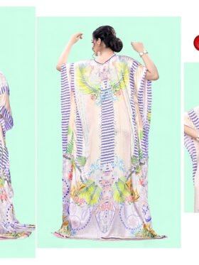 Kaftans (Kaftan - E - Nazakat) Smooth Satin Fabrics With Stone Work Size - Free Size (fits up to 5Xl)