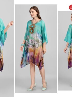 Beach Wear Kaftan Weightless Georgette With Digitally Printed Size - Free Size (Fits M to 3Xl)