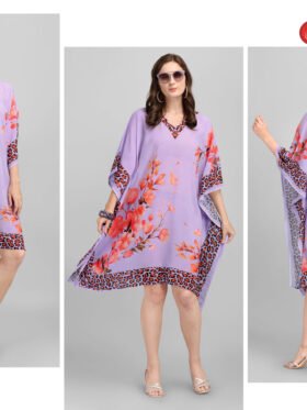 Beach Wear Kaftan Weightless Georgette With Digitally Printed Size - Free Size (Fits M to 3Xl)