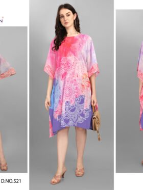 Beach Wear Kaftan Weightless Georgette With Digitally Printed Size - Free Size (Fits M to 3Xl)