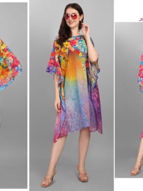 Beach Wear Kaftan Weightless Georgette With Digitally Printed Size - Free Size (Fits M to 3Xl)