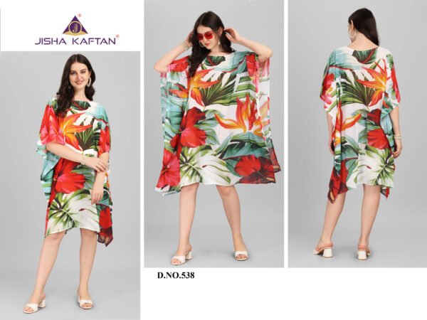 Beach Wear Kaftan Weightless Georgette With Digitally Printed Size - Free Size (Fits M to 3Xl)