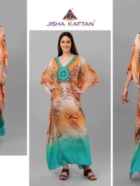 Silk Kaftan Fabric - Feather Silk With Digitally Printed Size - free size M to 3xl (fitting belt inside)