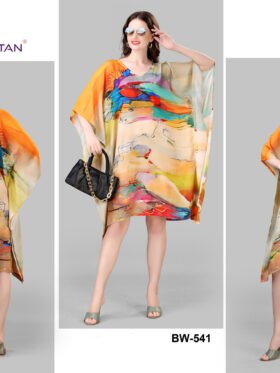 Beach Wear Kaftan Weightless Georgette With Digitally Printed Size - Free Size (Fits M to 3Xl)