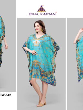 Beach Wear Kaftan Weightless Georgette With Digitally Printed Size - Free Size (Fits M to 3Xl)