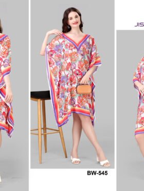 Beach Wear Kaftan Weightless Georgette With Digitally Printed Size - Free Size (Fits M to 3Xl)
