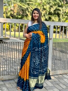 BANDHEJ GAJJI SILK PALLU LAGDI PATTA SAREE