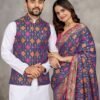 Couple Combo (Men's Kurta+Koti & Women Saree)