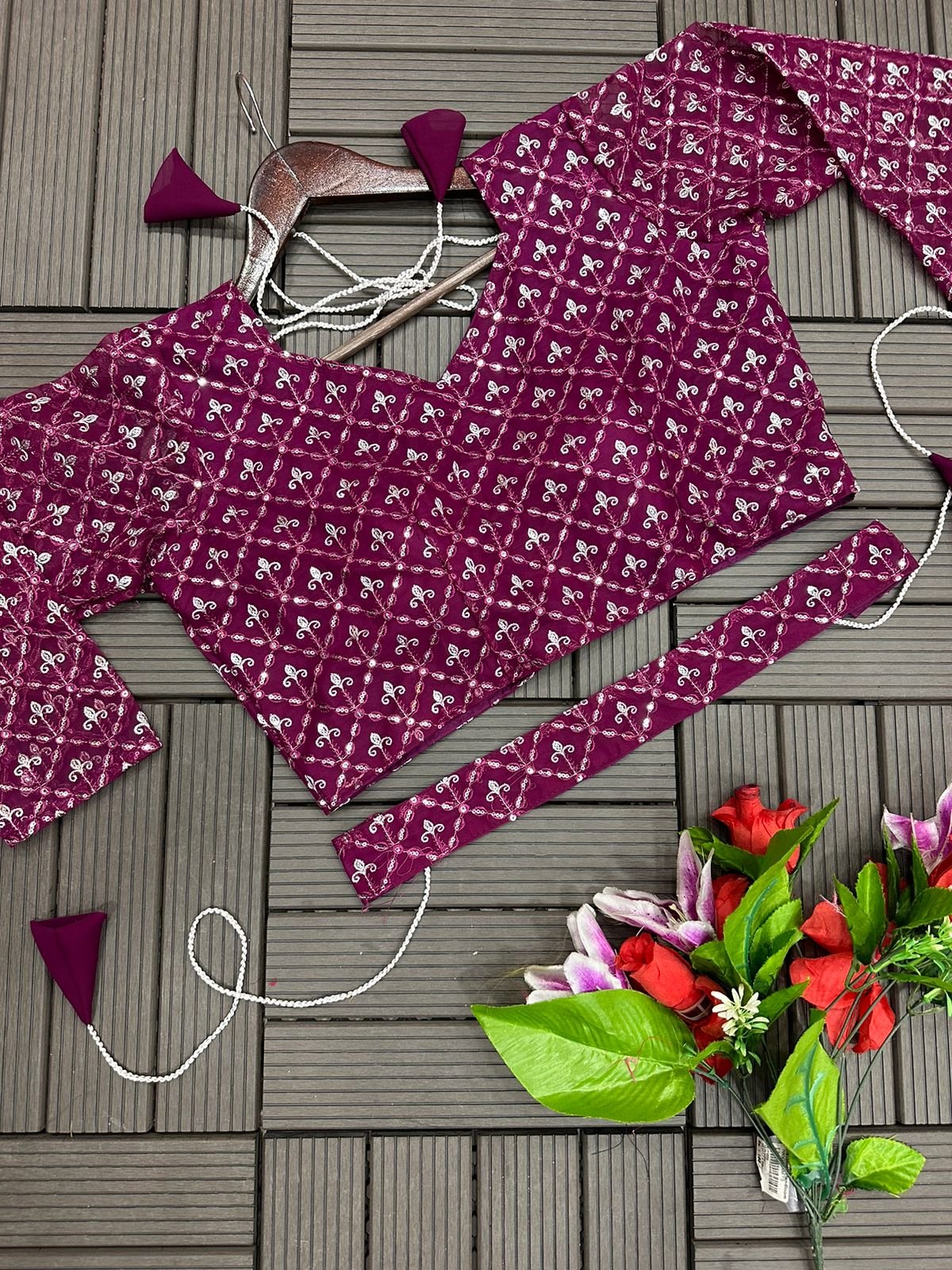 DESIGNER PARTY WEAR LAHENGA SAREE Colour-Purple-3