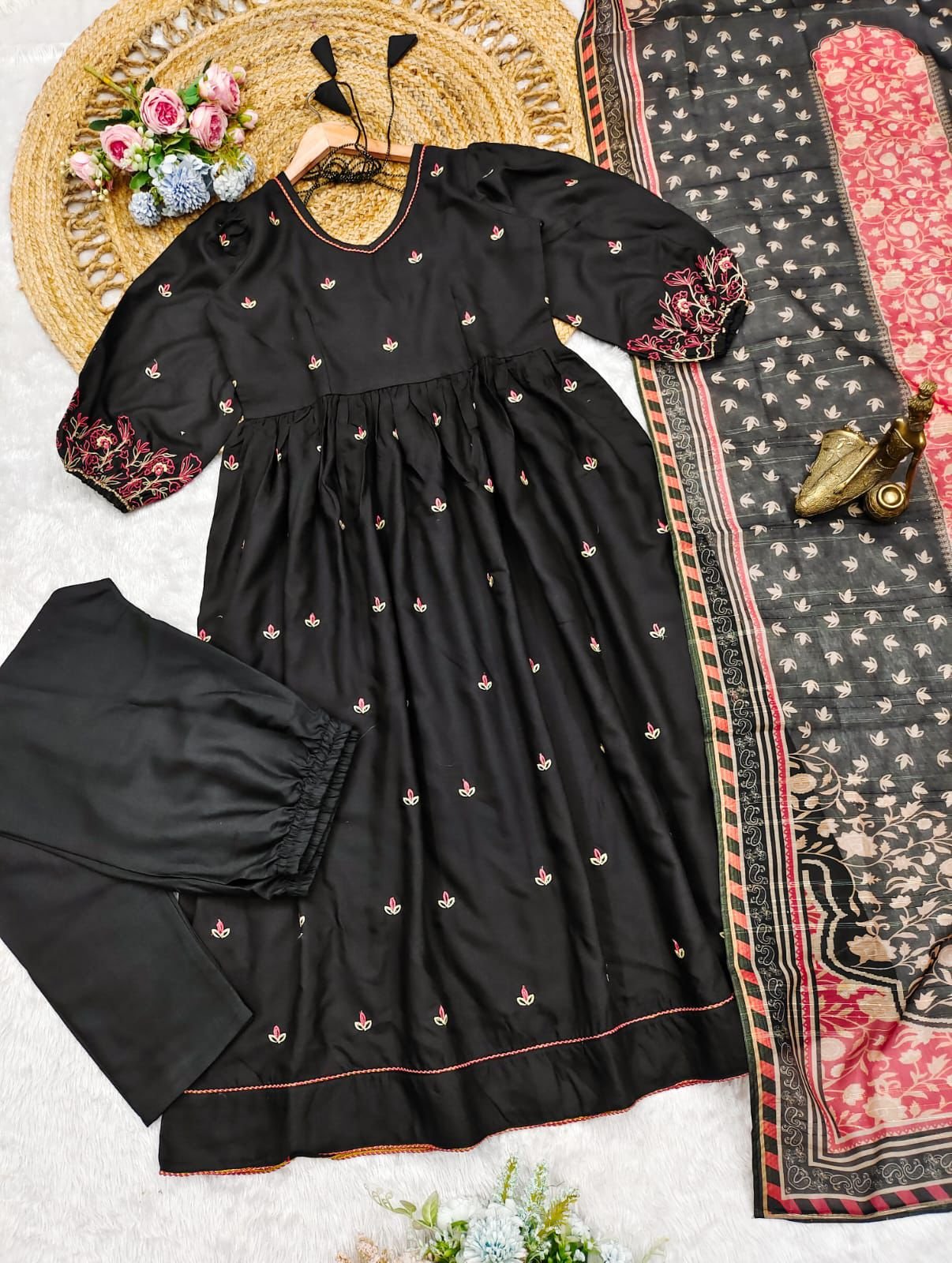 Gown with dupatta Colour-Black-6
