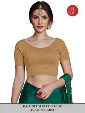 Half Net Sleeve Blouse-Colour-Bronze Mits-5