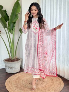 Kurta Pent With Print Dupatta Set SIZE:S,M,L,XL,XXL