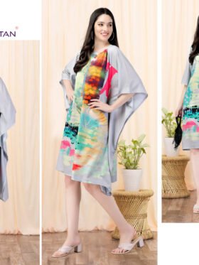 Kurti Kaftans Polyester Crepe With Digitally Printed Size - Free size ( M To 3xl)