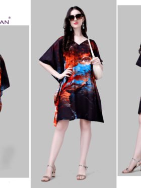 Kurti Kaftans Polyester Crepe With Digitally Printed Size - Free size ( M To 3xl)