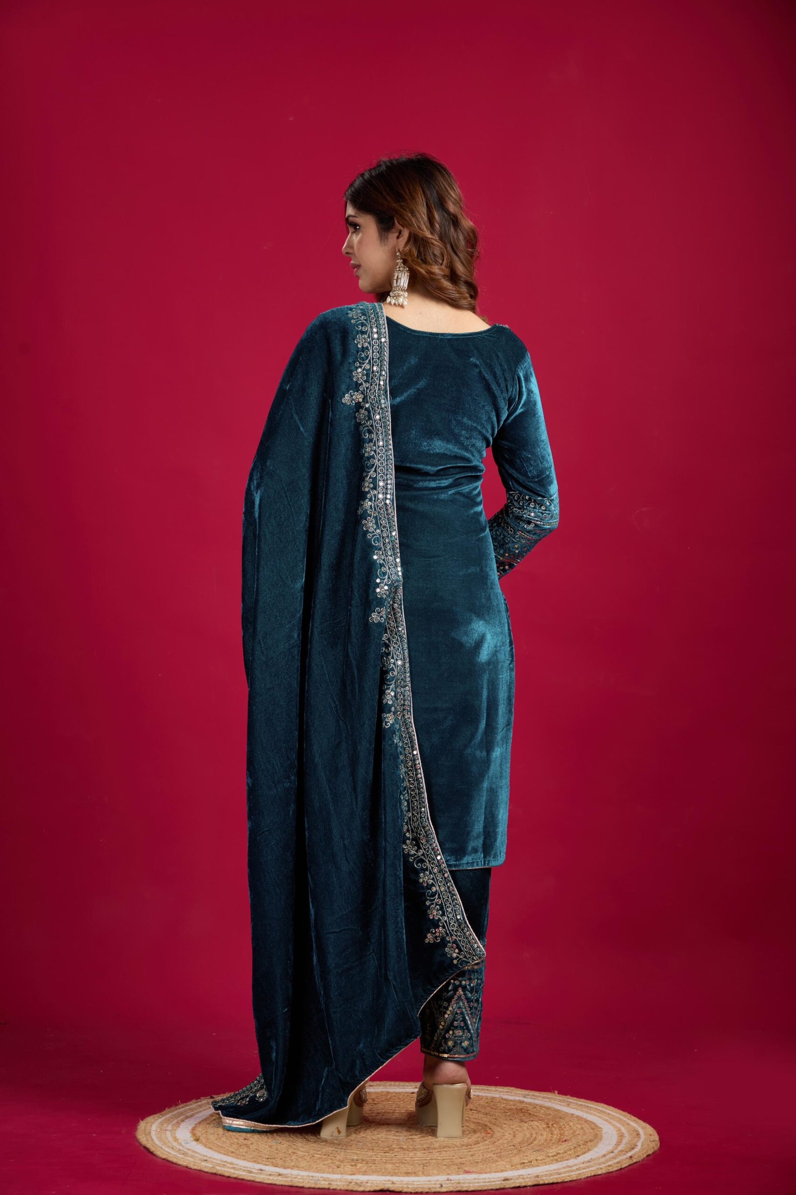 Launching New Designer Party Wear Look Top-Dupatta and Fully Stiched Bottom-blue-5