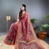 Pure malai cotton saree with beautiful kalamkari prints