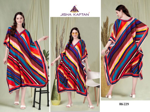 Rayon Kaftans Fabric - Poly Rayon With Digitally Printed Size - Free Size (fits up to 3Xl)