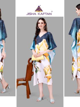 Rayon Kaftans Fabric - Poly Rayon With Digitally Printed Size - Free Size (fits up to 3Xl)