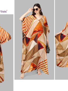 Silk Kaftan Fabric - Feather Silk With Digitally Printed Size - free size M to 3xl (fitting belt inside)