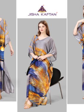 Silk Kaftan Fabric - Feather Silk With Digitally Printed Size - free size M to 3xl (fitting belt inside)