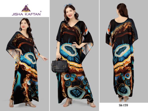 Silk Kaftan Fabric - Feather Silk With Digitally Printed Size - free size M to 3xl (fitting belt inside)