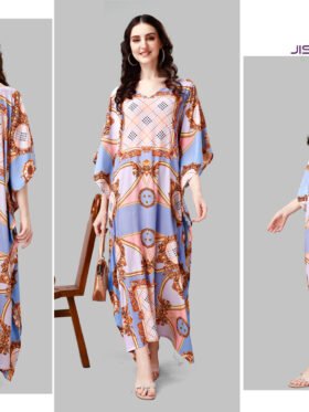 Silk Kaftan Fabric - Feather Silk With Digitally Printed Size - free size M to 3xl (fitting belt inside)