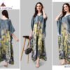 Silk Kaftan Fabric - Feather Silk With Digitally Printed Size - free size M to 3xl (fitting belt inside)