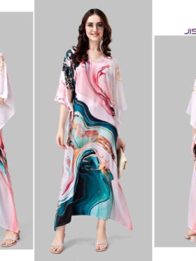 Silk Kaftan Fabric - Feather Silk With Digitally Printed Size - free size M to 3xl (fitting belt inside)