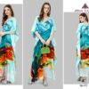 Silk Kaftan Fabric - Feather Silk With Digitally Printed Size - free size M to 3xl (fitting belt inside)