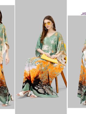 Silk Kaftan Fabric - Feather Silk With Digitally Printed Size - free size M to 3xl (fitting belt inside)