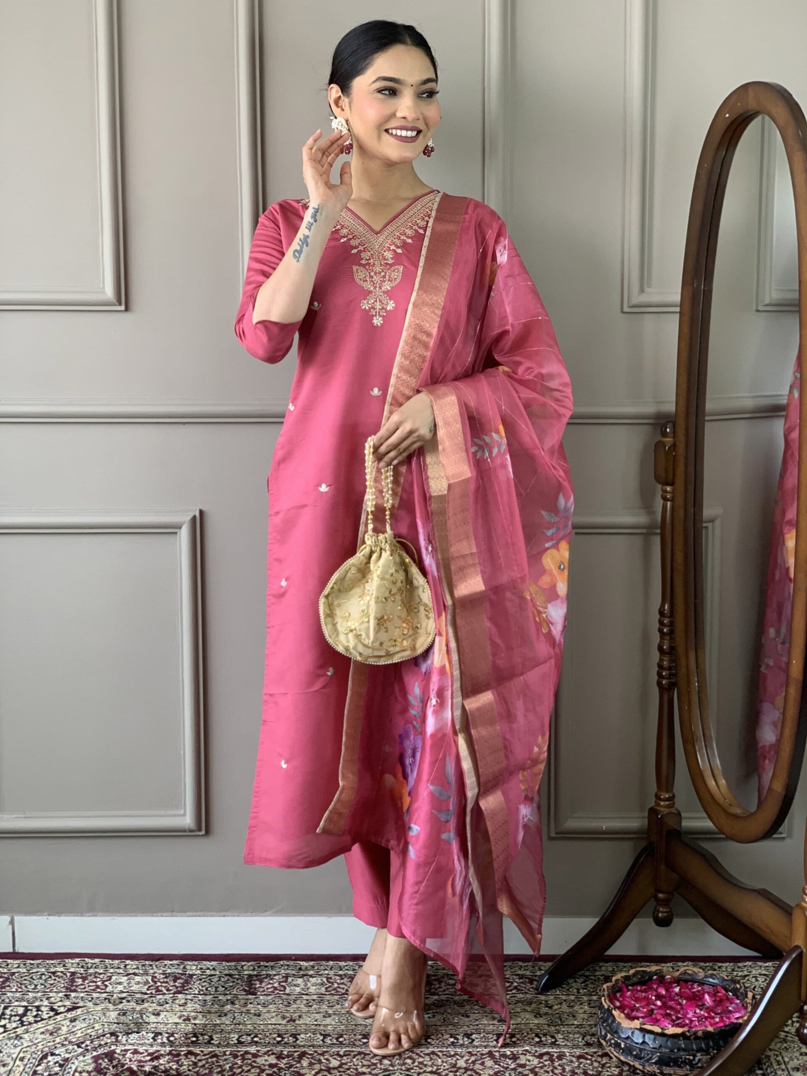 VISCOSE CHANDERI WITH SEQUENCE CODING EMBROIDERY WORK-6