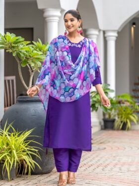 kurta set Embroidered Rayon Slub Colour-WINE SIZE : ,S , M , L , XL , XXL